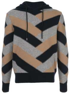 Moncler худи с шевронным узором вязки интарсия