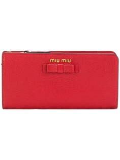 Miu Miu кошелек на молнии с бантом