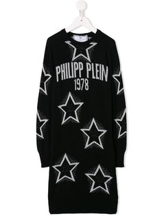 Philipp Plein Junior трикотажное платье Stars