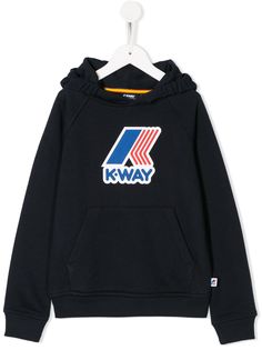 K Way Kids logo print hoodie