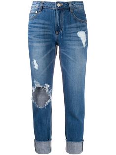 SJYP DESTROYED ROLL UP JEANS