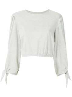 Framed Top Cropped Sleeves Cotton Knot Framed