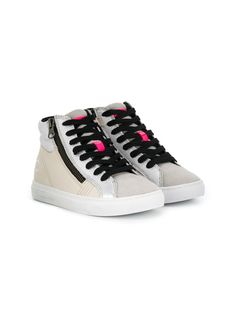 Crime London Kids lace-up high top sneakers