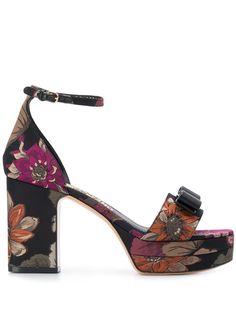 Salvatore Ferragamo vara bow floral sandals