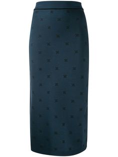 Fendi юбка с вышивкой FF Karligraphy