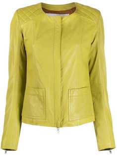 S.W.O.R.D 6.6.44 collarless quilted-shoulder jacket