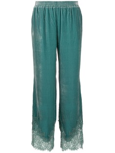 Gold Hawk Anastasia velvet straight-leg trousers