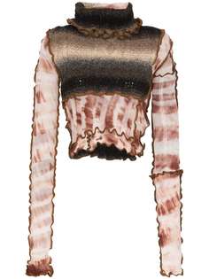 Asai contrast panel tie-dye top