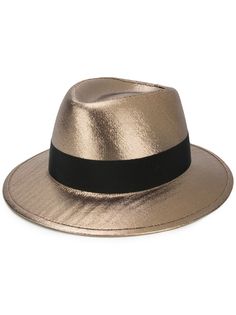 Saint Laurent шляпа-трилби с эффектом металлик