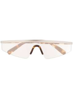 Courrèges Eyewear Courrèges Eyewear CL1902 002 SILVER HAVANA GREY Leather/Fur/Exotic Skins->Leather