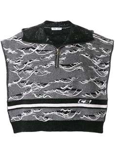 Cmmn Swdn Arran Distressed Hooded Zip Poncho