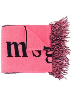 Msgm Kids жаккардовый шарф с логотипом