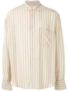 Cmmn Swdn Brice collarless striped shirt
