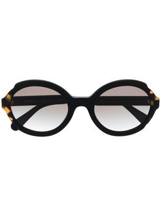 Prada Eyewear солнцезащитные очки в круглой массивной оправе