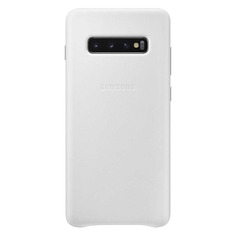 Чехол (клип-кейс) SAMSUNG Leather Cover, для Samsung Galaxy S10+, белый [ef-vg975lwegru]