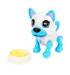 Интерактивная собака Наша Игрушка Любимец 10 см цвет: белый/голубой S+S Toys