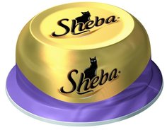 Влажный корм Sheba для взрослых кошек, коктейль из тунца с отборными креветками, 80г