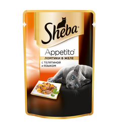 Влажный корм Sheba для взрослых кошек, из телятины и языка, 85г
