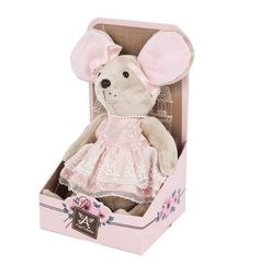 Мягкая игрушка Angel Collection Lady mouse Мышка шарнирная Зефирка в розовом платье