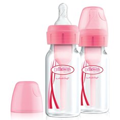Бутылочка Dr.Browns с узким горлышком полипропилен с 0 мес, 120 мл, цвет: розовый