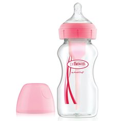 Бутылочка Dr.Browns Options+ с широким горлышком полипропилен с 0 мес, 270 мл, цвет: розовый