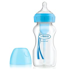 Бутылочка Dr.Browns с широким горлышком полипропилен с 0 мес, 270 мл, цвет: синий