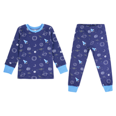 Пижама джемпер/брюки Leader Kids Маленький космос, цвет: синий