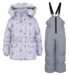 Комплект куртка/полукомбинезон Ursindo Снежинка, цвет: серый
