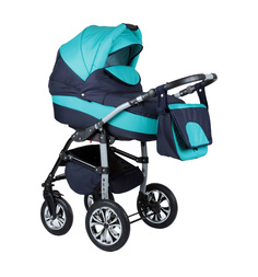 Коляска 3 в 1 Alis Berta F, цвет: темно-синий/мятный