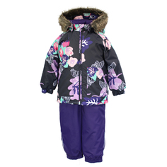 Комплект куртка/полукомбинезон Huppa Avery, цвет: черный/фиолетовый