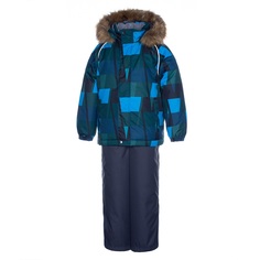Комплект куртка/полукомбинезон Huppa Winter, цвет: зеленый/серый