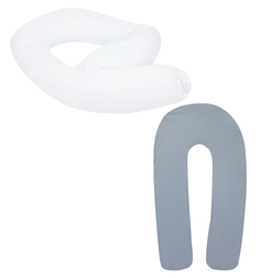 Комплект Smart-textile Чудо подушка/наволочка длина по краю 350 см, цвет: белый/серый