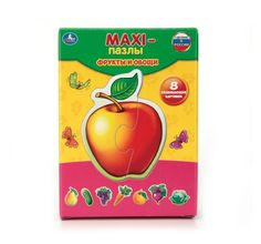 Пазл Умка Фрукты и овощи 8 развивающих картинок карт. кор. из мгк Umka