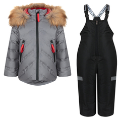 Комплект куртка/полукомбинезон Аврора Айсберг, цвет: серый/черный Avrora