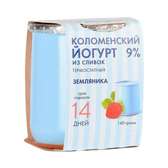 Йогурт Коломенский Земляника термостатный 9% 140г
