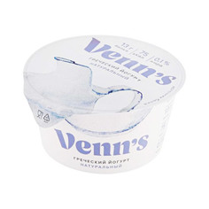 Йогурт Venns Греческий обезжиренный натуральный 0,1% 130г Venn`S
