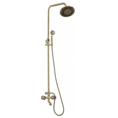 Комплект для ванной и душа двухручковый длинный (25см) излив, лейка цветок Bronze de Luxe 10121df/1 royal