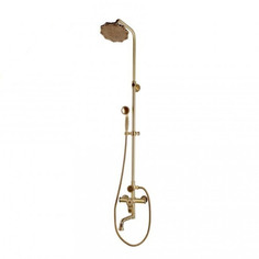 Комплект для ванной и душа одноручковый короткий (20см) резной излив, лейка цветок Bronze de Luxe 10120pf windsor
