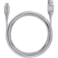 Кабель Lenzza Nylon Braided USB Type-C Kevlar Cable 2 м Silver