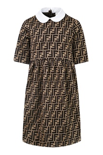 Пышное коричневое платье на девочку Fendi Kids