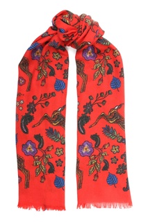 Красный шарф с узором Etro