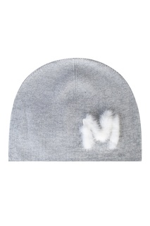 Серая шапка-бини с аппликацией MAX & MOI