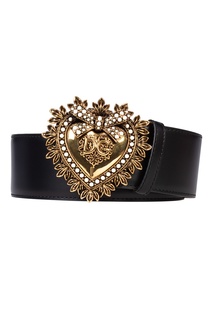 Кожаный ремень с декоративной пряжкой Dolce & Gabbana
