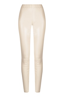 Бежевые леггинсы из кожи MAX & MOI