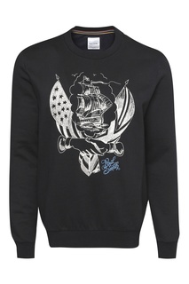 Черный свитшот с вышивкой Paul Smith