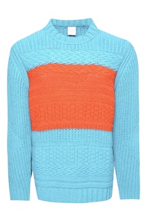 Бирюзовый шерстяной свитер со вставкой Paul Smith