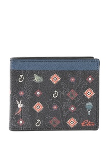 Кошелек с узором и голубой полосой Etro
