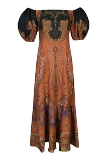 Платье макси с объемными рукавами Etro