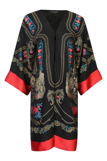 Черное кимоно с красным деталями Etro