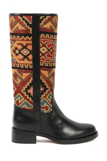 Сапоги из кожи с цветным голенищем Etro
